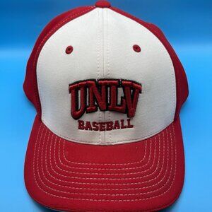 UNLV Rebels Baseball Red White Hat L-XL 7 3/8-8 M2 Technology Flexfit